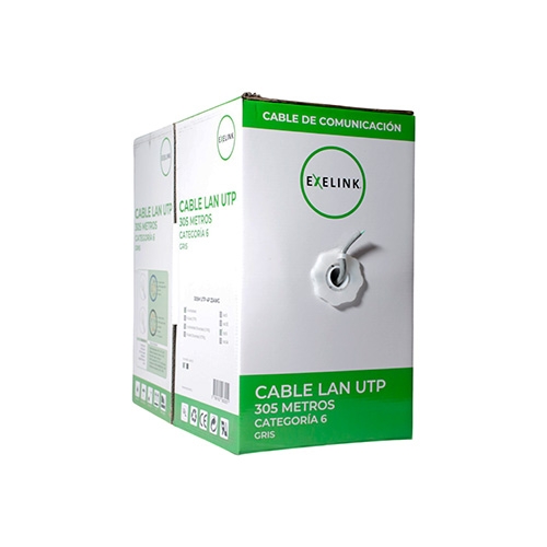 Exelink <p>Rollo de 305 metros UTP 4P 23AWG UNSHIELDED | CABLE GRIS<br>100080080046</p>