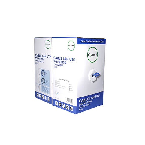 Exelink <p>Rollo de 305 metros UTP 4P 23AWG UNSHIELDED | CABLE AZUL<br>100080080047</p>